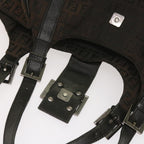 FENDI Zucchino Canvas Shoulder Bag Brownac2712