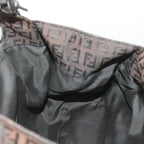 FENDI Zucchino Canvas Shoulder Bag Brownac2712