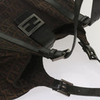 FENDI Zucchino Canvas Shoulder Bag Brownac2712
