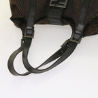 FENDI Zucchino Canvas Shoulder Bag Brownac2712