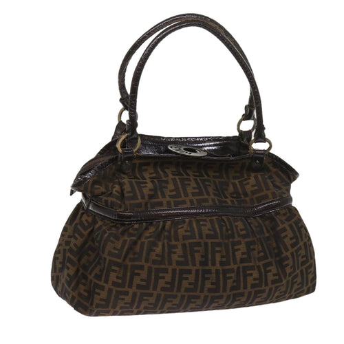 FENDI Zucca Canvas Shoulder Bag Brownac2737