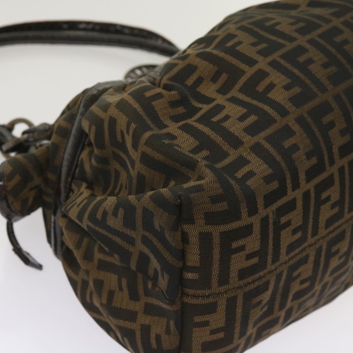 FENDI Zucca Canvas Shoulder Bag Brownac2737