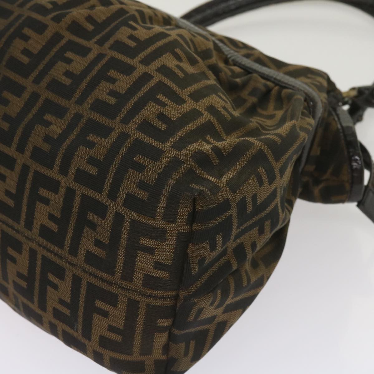 FENDI Zucca Canvas Shoulder Bag Brownac2737