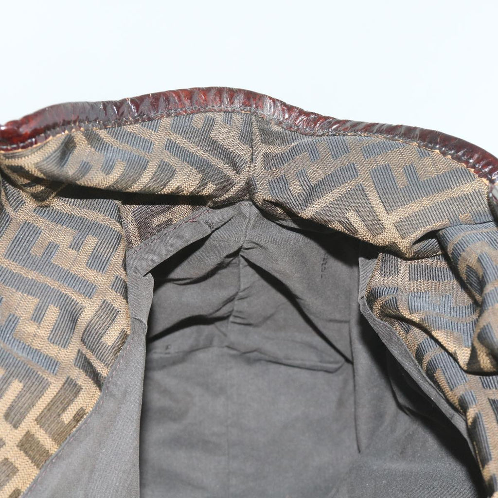 FENDI Zucca Canvas Shoulder Bag Brownac2737