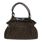 FENDI Zucca Canvas Shoulder Bag Brownac2737