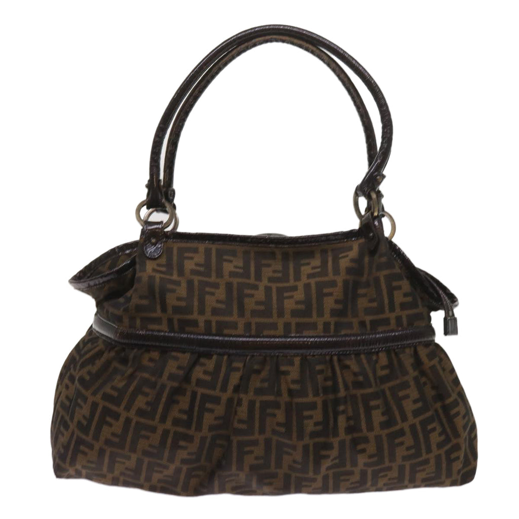 FENDI Zucca Canvas Shoulder Bag Brownac2737