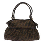 FENDI Zucca Canvas Shoulder Bag Brownac2737