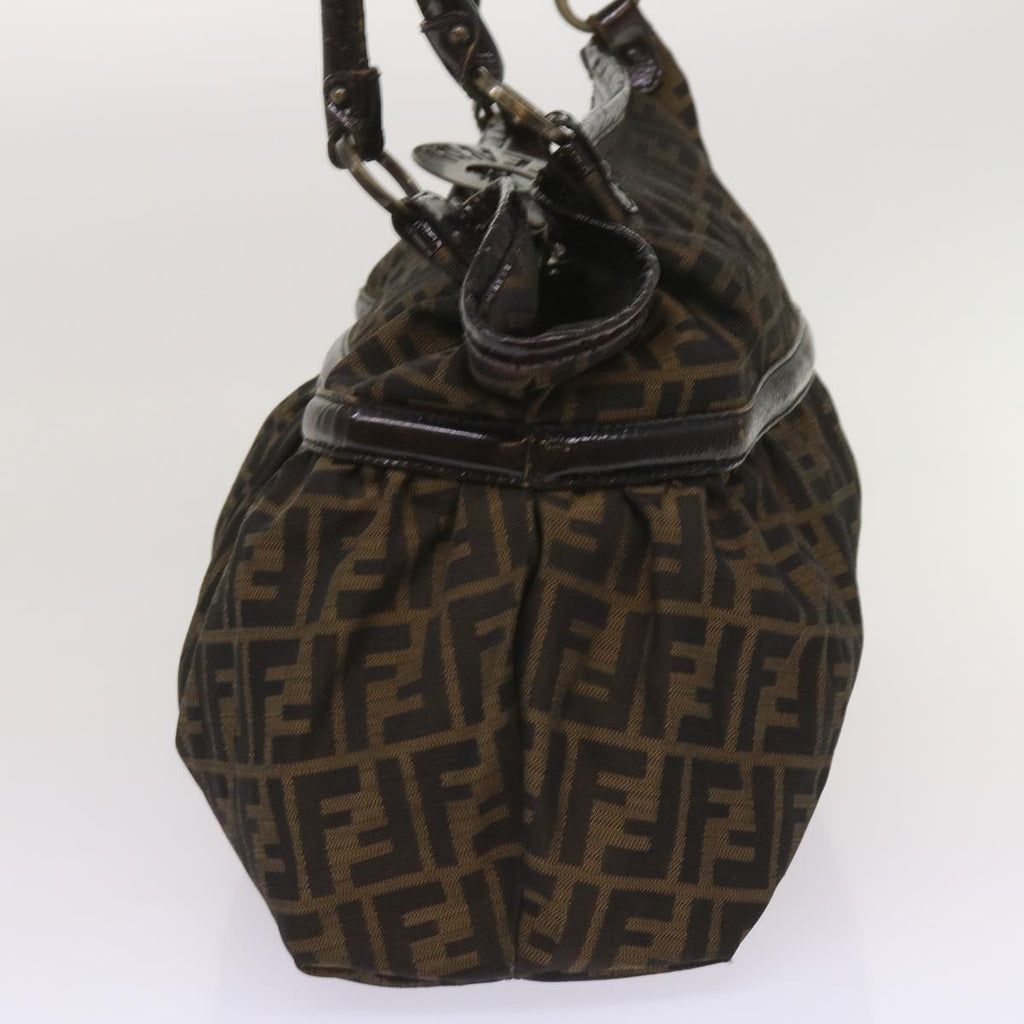 FENDI Zucca Canvas Shoulder Bag Brownac2737