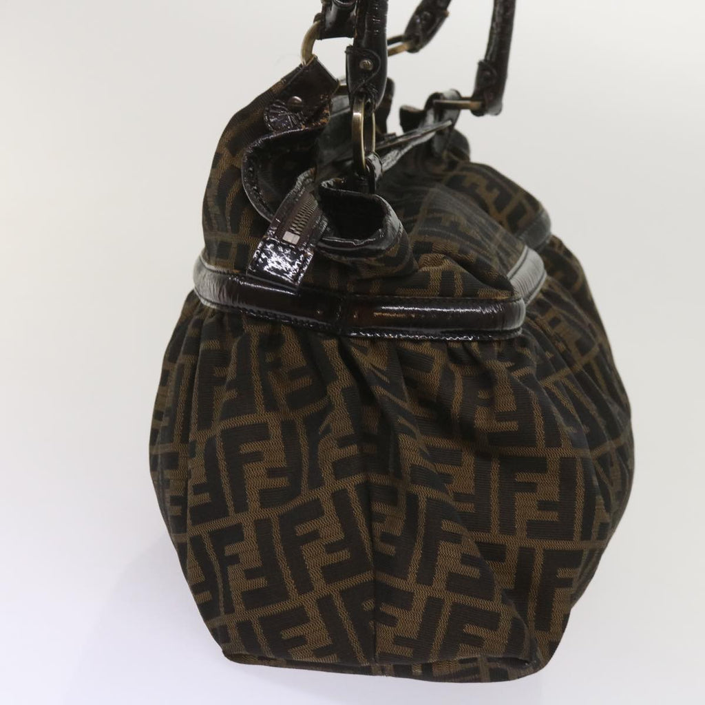FENDI Zucca Canvas Shoulder Bag Brownac2737