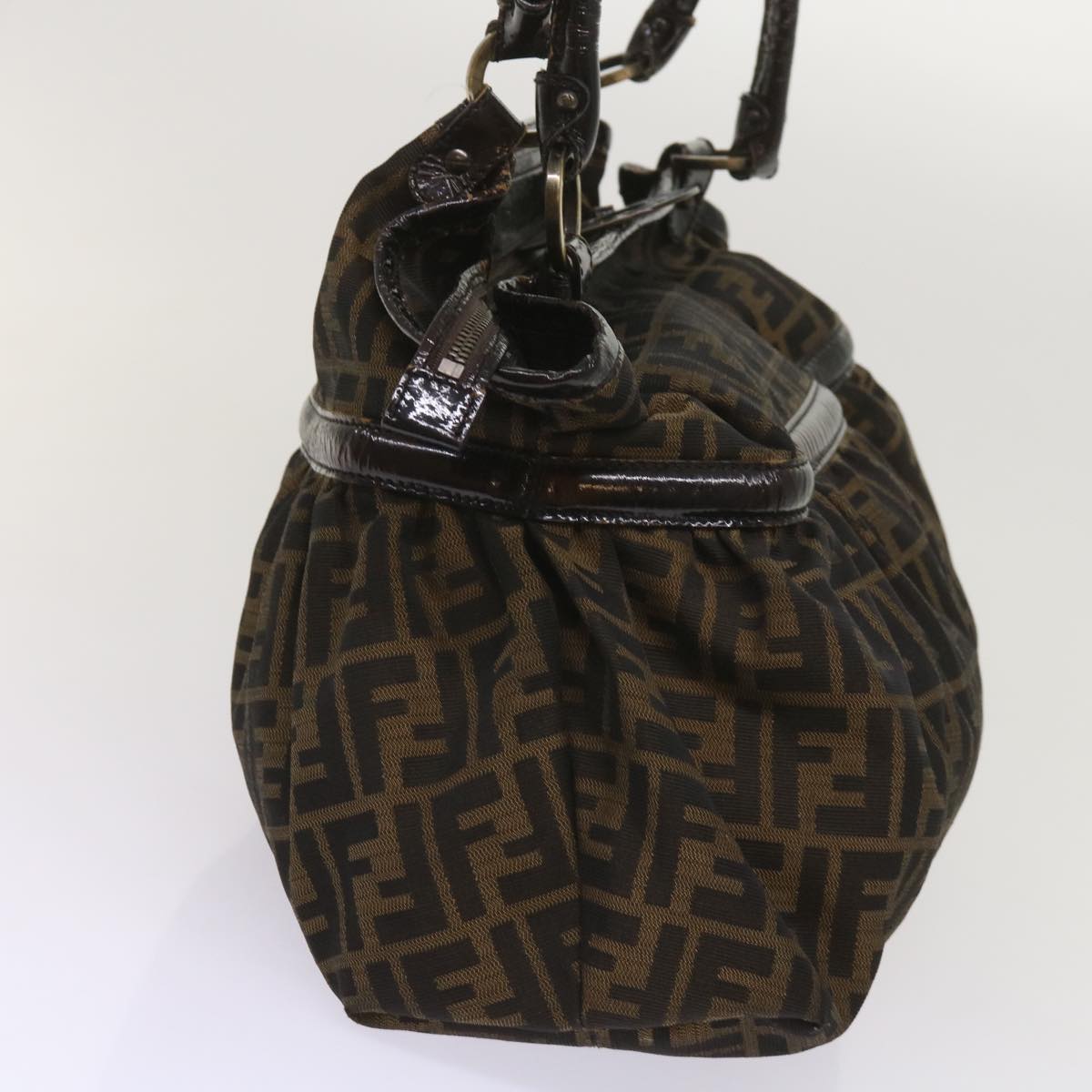 FENDI Zucca Canvas Shoulder Bag Brownac2737