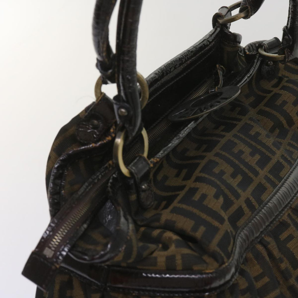 FENDI Zucca Canvas Shoulder Bag Brownac2737