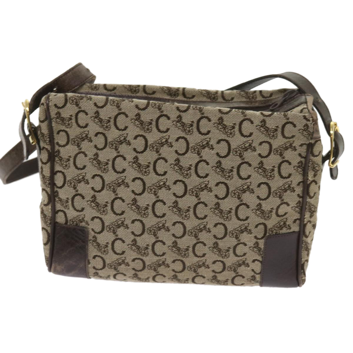 CELINE C Macadam Canvas Shoulder Bag Brown  ac2739