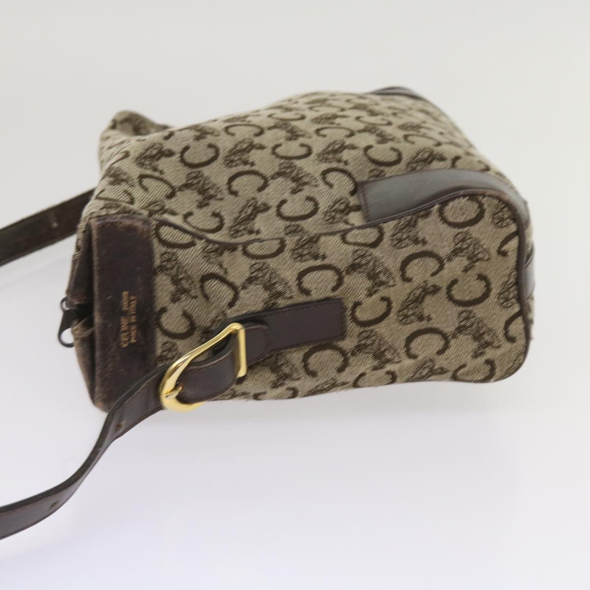 CELINE C Macadam Canvas Shoulder Bag Brown  ac2739