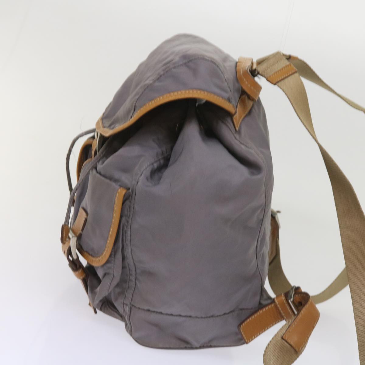 PRADA Backpack Nylon Gray Beige  ac2741