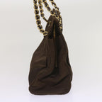 PRADA Chain Shoulder Bag Nylon Brown  ac2743