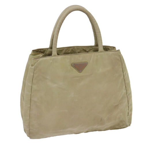 PRADA Hand Bag Nylon Beige  ac2748