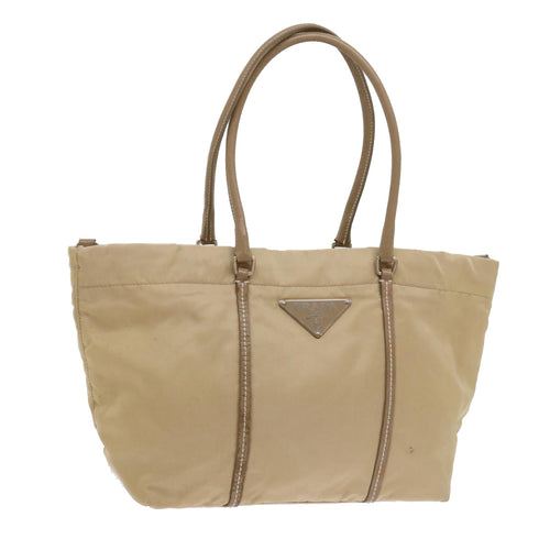PRADA Hand Bag Nylon Beige  ac2750