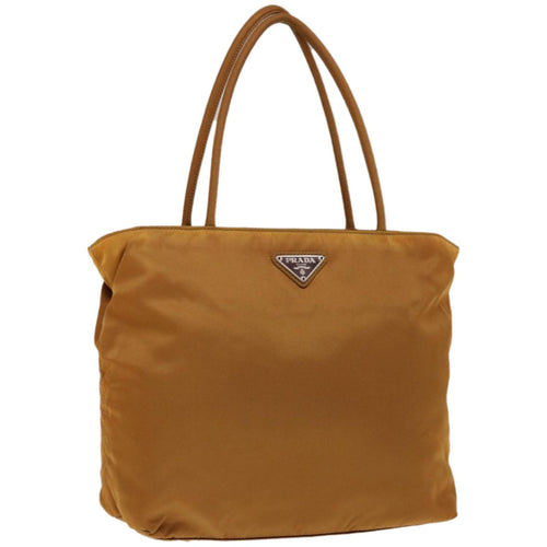PRADA Hand Bag Nylon Bronze  ac2765