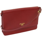 PRADA Shoulder Bag Safiano leather Red  ac2768