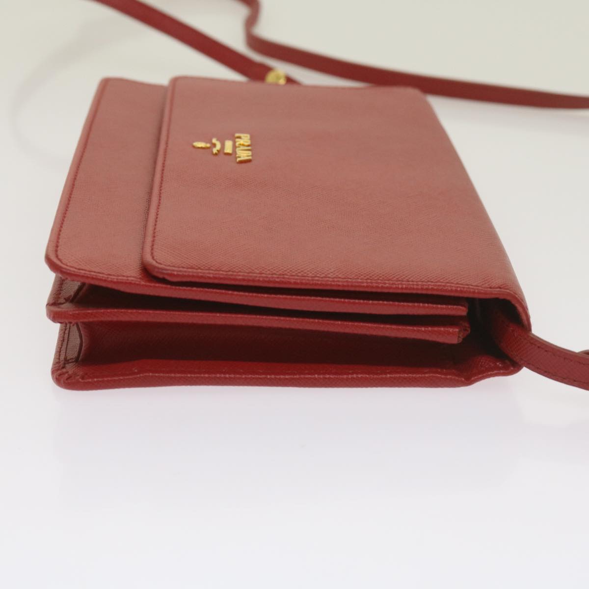 PRADA Shoulder Bag Safiano leather Red  ac2768