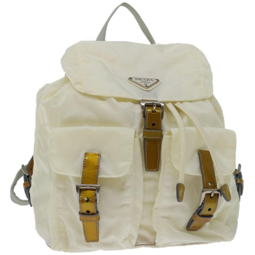 PRADA Backpack Nylon Cream  ac2779