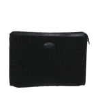 CELINE C Macadam Canvas Clutch Bag Black Auth ac2823