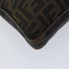 FENDI Zucca Canvas Shoulder Bag Black Brownac2931