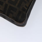 FENDI Zucca Canvas Shoulder Bag Black Brownac2931