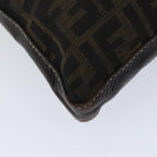 FENDI Zucca Canvas Shoulder Bag Black Brownac2931