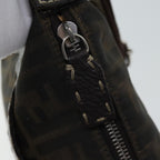 FENDI Zucca Canvas Shoulder Bag Black Brownac2931
