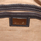 FENDI Zucca Canvas Shoulder Bag Black Brownac2931