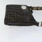 FENDI Zucca Canvas Shoulder Bag Black Brownac2931