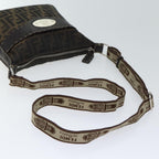 FENDI Zucca Canvas Shoulder Bag Black Brownac2931