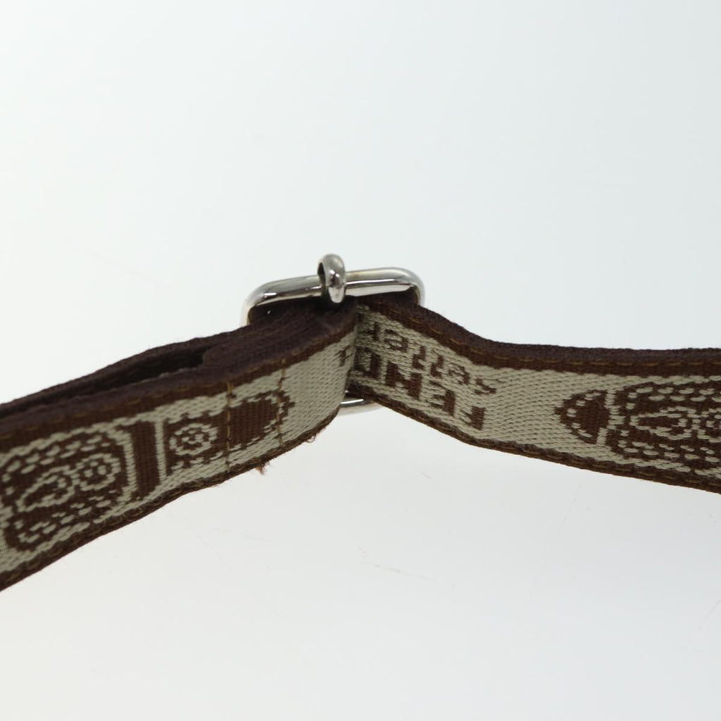 FENDI Zucca Canvas Shoulder Bag Black Brownac2931