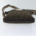 FENDI Zucca Canvas Shoulder Bag Black Brownac2931