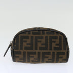 FENDI Zucca Canvas Pouch 2Set Black Beige Brownac2939