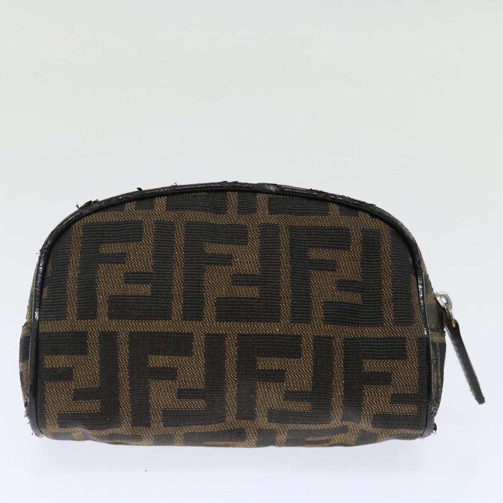 FENDI Zucca Canvas Pouch 2Set Black Beige Brownac2939