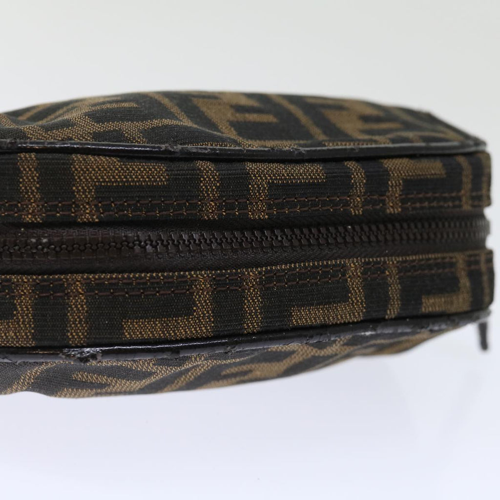 FENDI Zucca Canvas Pouch 2Set Black Beige Brownac2939