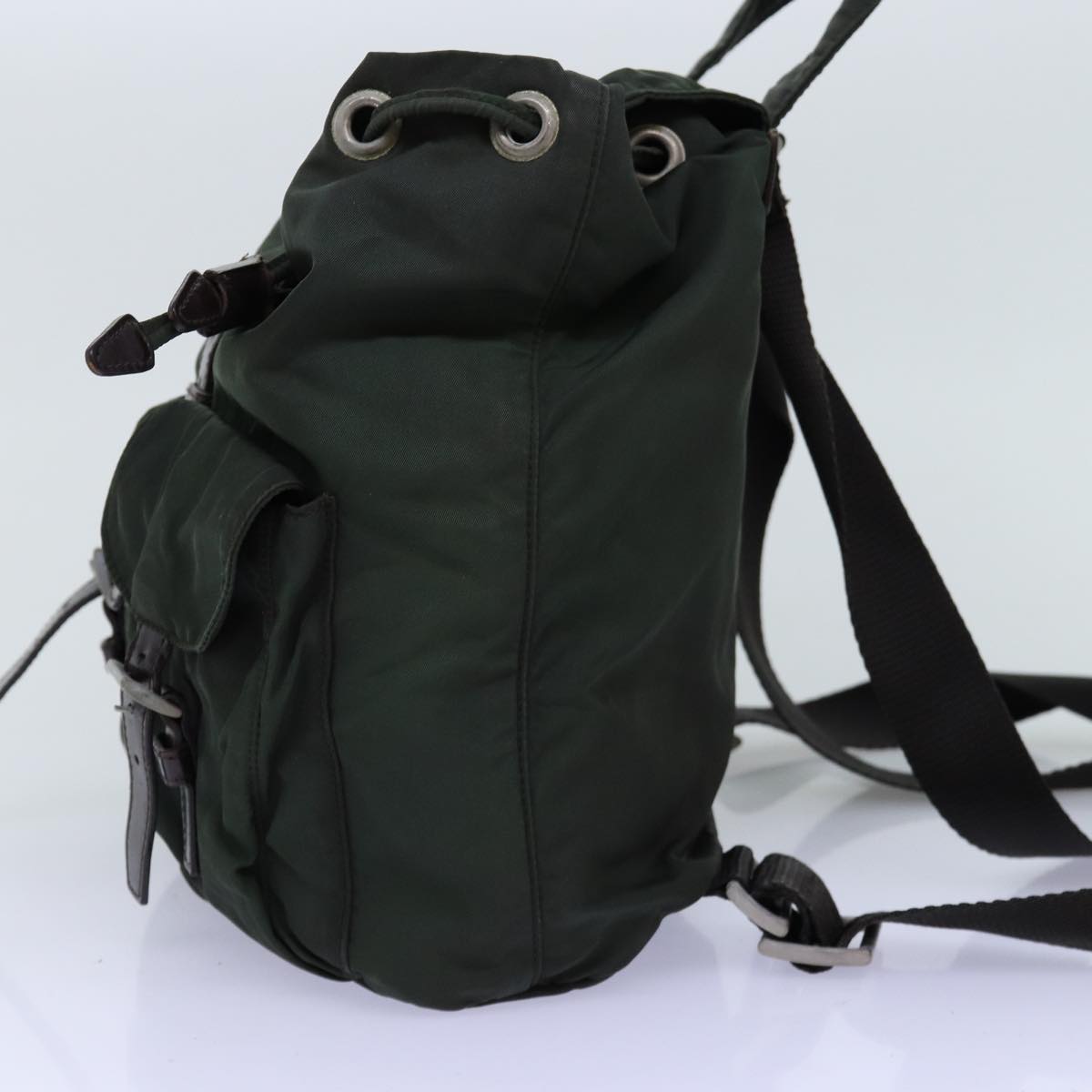 PRADA Backpack Nylon Khaki ac2971