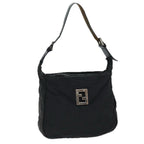 FENDI Zucca Canvas Shoulder Bag Nylon Blackac2989