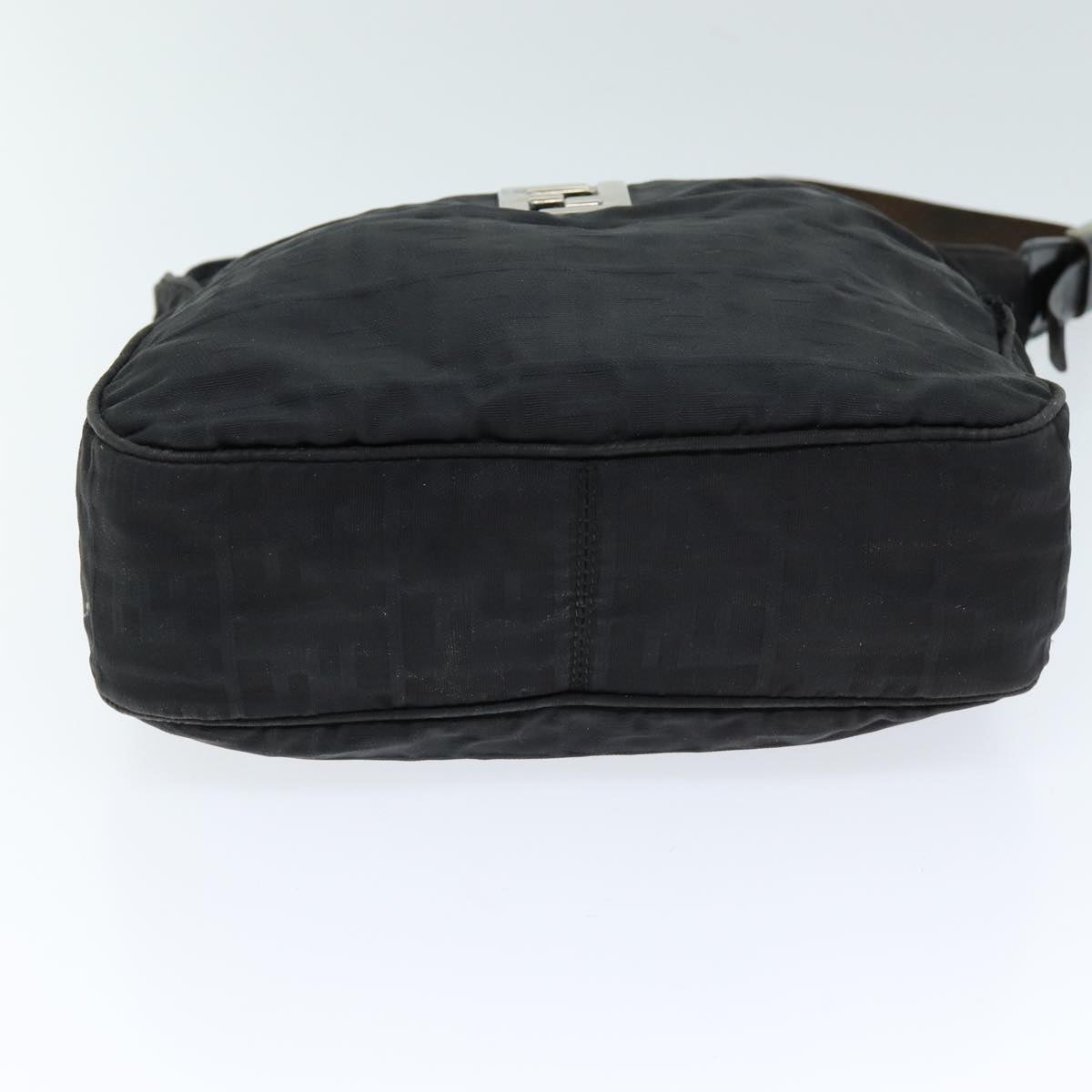 FENDI Zucca Canvas Shoulder Bag Nylon Blackac2989