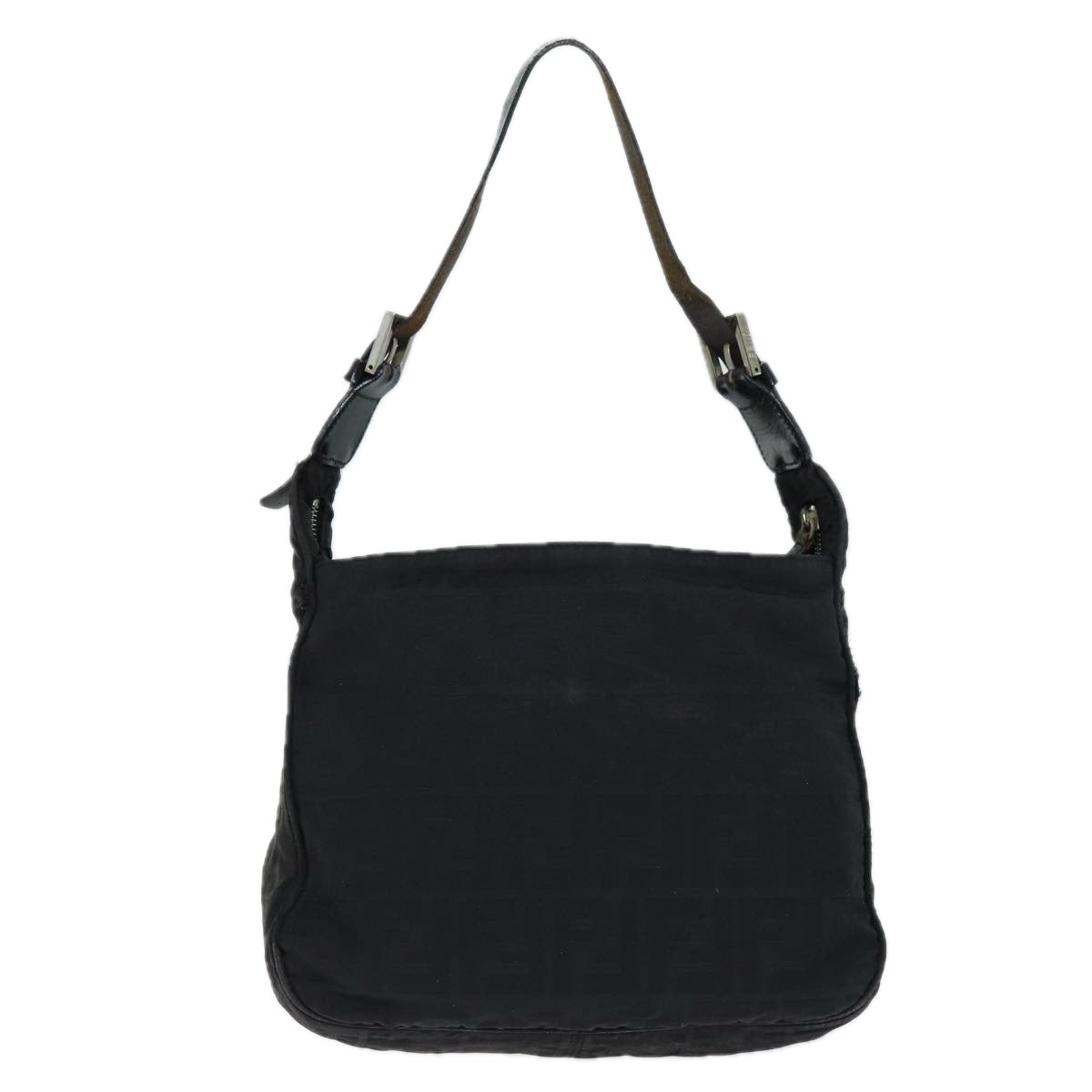 FENDI Zucca Canvas Shoulder Bag Nylon Blackac2989