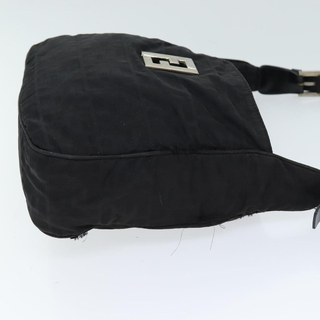 FENDI Zucca Canvas Shoulder Bag Nylon Blackac2989