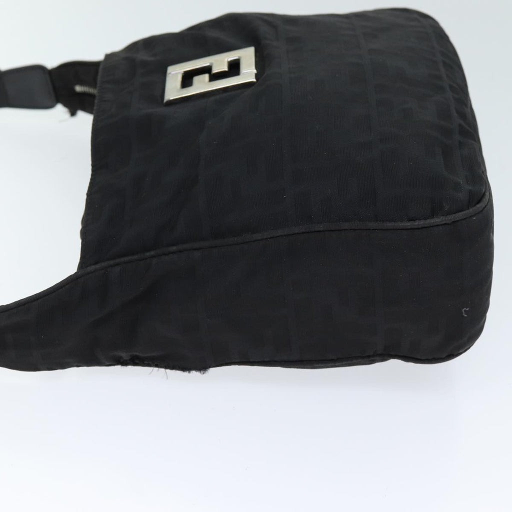 FENDI Zucca Canvas Shoulder Bag Nylon Blackac2989