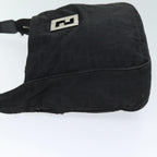 FENDI Zucca Canvas Shoulder Bag Nylon Blackac2989