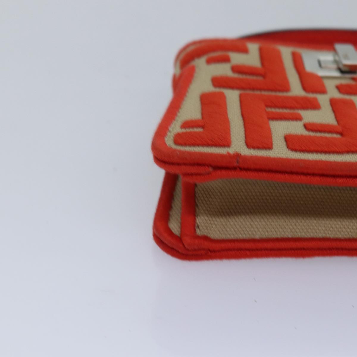FENDI Zucca Canvas Peek A Boo Pouch Orangeac3028