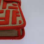 FENDI Zucca Canvas Peek A Boo Pouch Orangeac3028
