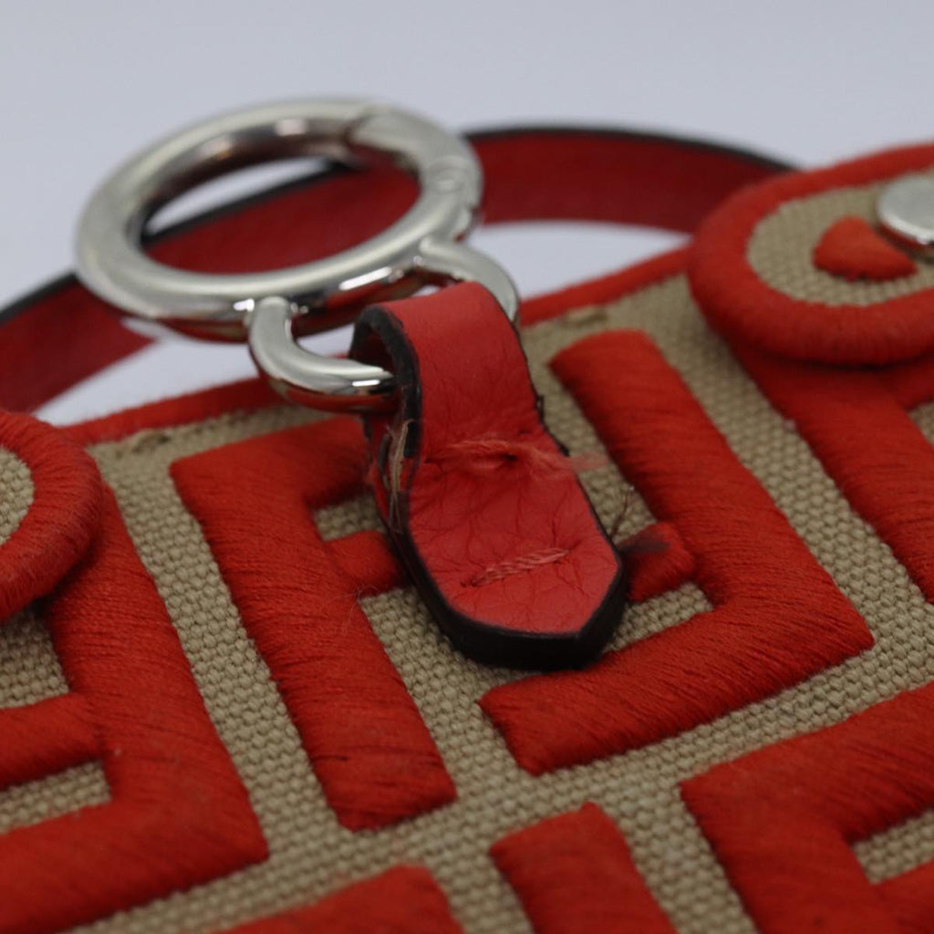 FENDI Zucca Canvas Peek A Boo Pouch Orangeac3028