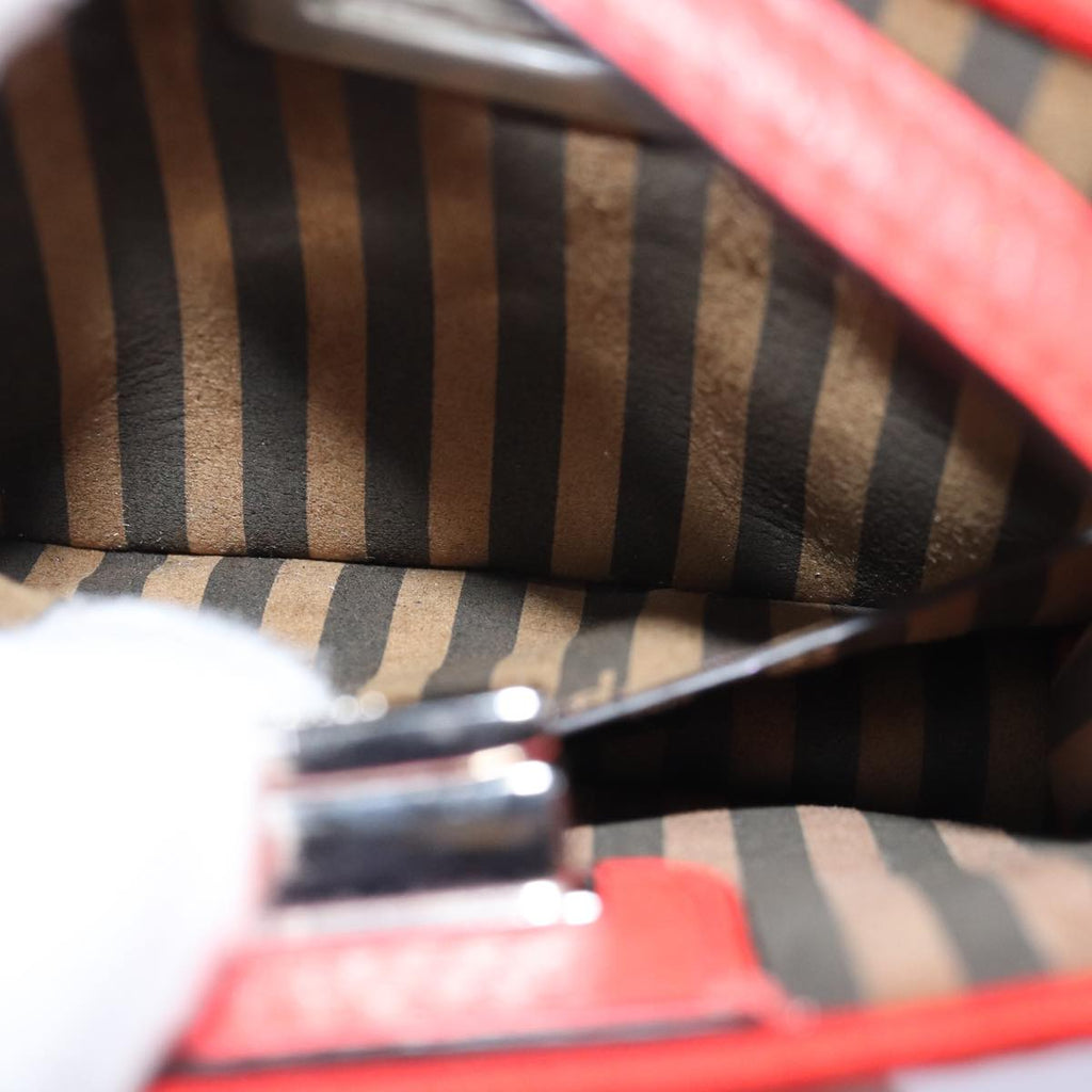 FENDI Zucca Canvas Peek A Boo Pouch Orangeac3028