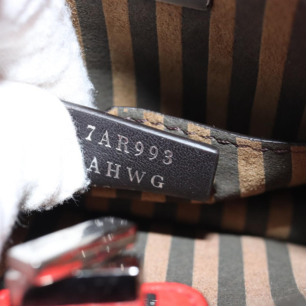 FENDI Zucca Canvas Peek A Boo Pouch Orangeac3028